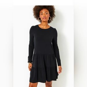 NWT Lilly Pulitzer Arlette long sleeve dress medium black